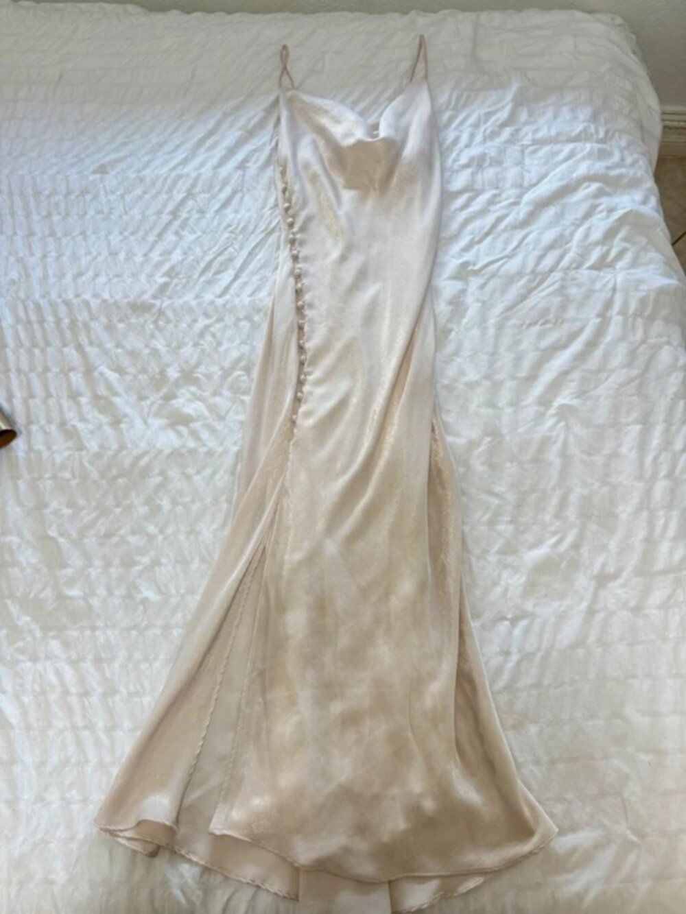 Zara beige maxi slip dress